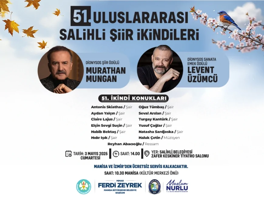 51. Salihli Şiir İkindileri, 12 Yıl Aradan Sonra Yeniden Şiir ve Sanat Tutkunlarıyla Buluşuyor