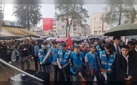 Terme’de Yağmura Rağmen Kudüs İçin Binlerce Kişi Meydana Akın Etti