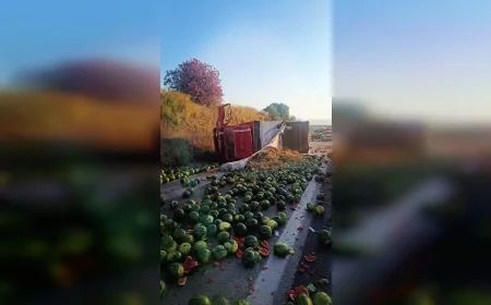 Karpuz Yüklü TIR Devrildi: TAG Otoyolu’nda Trafik Kazası!