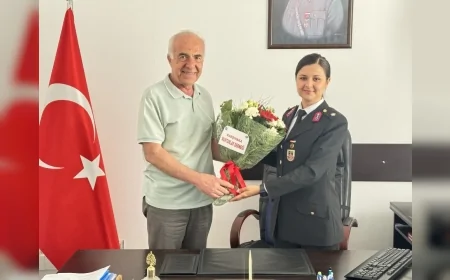 Muhtarlardan Jandarmaya anlamlı ziyaret: 186. kuruluş yılı kutlandı