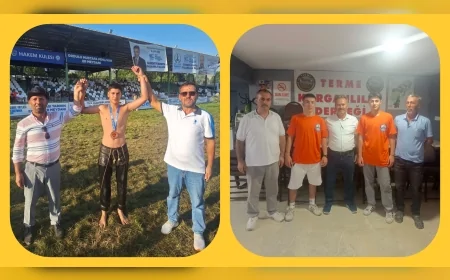 Aybastı Perşembe Yaylası Güreşlerinde dereceye giren Taner Çandur ve Mehmet Can İsen’e tebrik