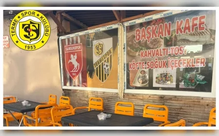 Terme’de futbol heyecanı Başkan Cafe’de: Maç keyfi dev ekranda yaşanıyor