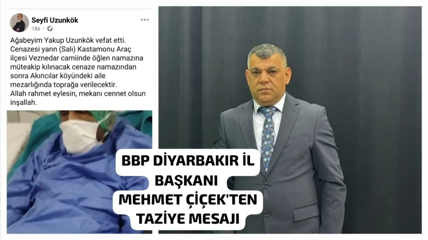 Mehmet Çiçek’ten Uzunkök Ailesine Taziye Mesajı