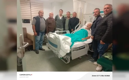 Terme Korganlılar Derneği’nden inşaat kazası geçiren üyesine geçmiş olsun ziyareti