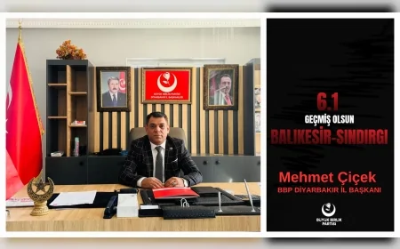 BBP Diyarbakır İl Başkanı Mehmet Çiçek’ten Balıkesir’deki Deprem İçin Geçmiş Olsun Mesajı