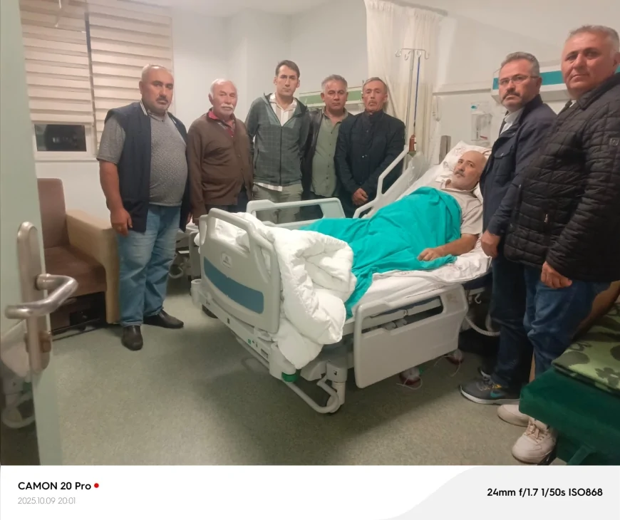 Terme Korganlılar Derneği’nden inşaat kazası geçiren üyesine geçmiş olsun ziyareti