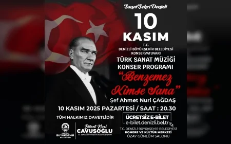 Denizli Büyükşehir Belediyesi’nden 10 Kasım’da Ata’ya Saygı Dolu Anma ve Müzik Programı