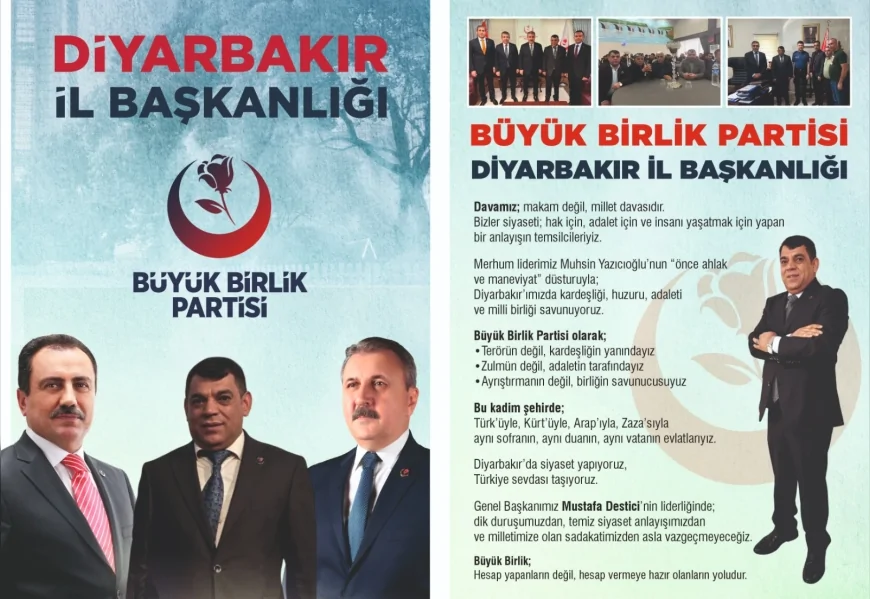 Büyük Birlik Partisi Diyarbakır İl Başkanı Mehmet Çiçek: “Davamız makam değil, millet davasıdır”