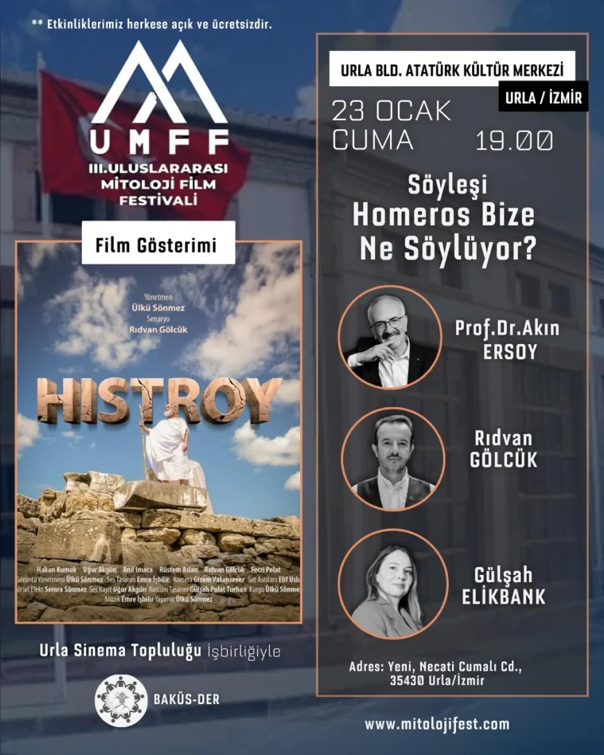 Uluslararası Mitoloji Film Festivali Urla’da: Sinema ve Mitoloji Merkezde Buluşuyor