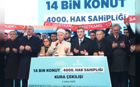 Cumhurbaşkanı Yardımcısı Cevdet Yılmaz Gaziantep’te 14 Bin Konut Projesinde Güneyşehir’de 4 Binci Hak Sahibini Belirledi