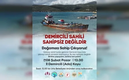 Urla Belediye Başkanı Selçuk Balkan: “Hurda geminin Demircili Koyu’nda çevreyi tehdit etmesini istemiyoruz”