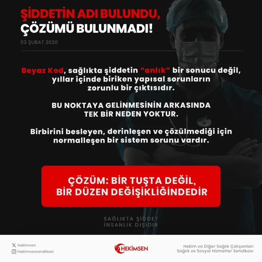 Hekimsen’den Beyaz Kod Açıklaması: “Şiddetin Adı Var Ama ki Çözümü Yoksa Sorun Sistemdedir”