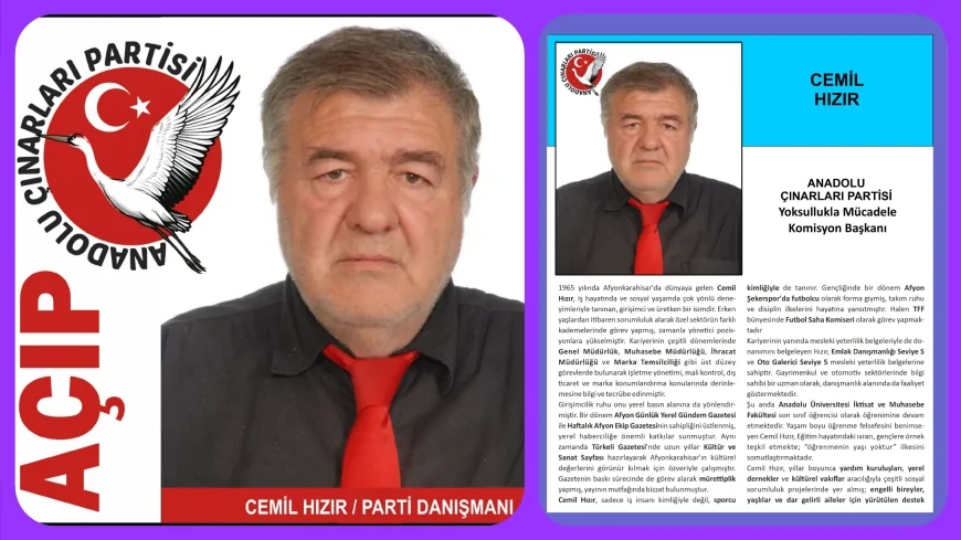 Anadolu Çınarları Partisi’nde Cemil Hızır Yoksullukla Mücadele Komisyonu Başkanı Olarak Çalışmalarını Sürdürüyor