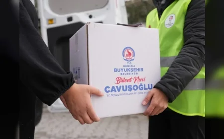 Denizli büyükşehir 25 bin ihtiyaç sahibi aileye gıda kolisi ulaştırdı.