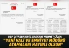 BBP Diyarbakır İl Başkanı Mehmet Çiçek: “Yeni vali ve emniyet müdürü atamaları hayırlı olsun”