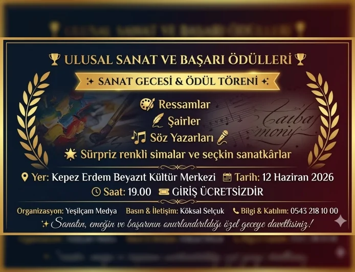 Antalya’da Ulusal Sanat ve Başarı Ödülleri 12 Haziran’da Sanatseverleri Aynı Sahne Etrafında Buluşturacak