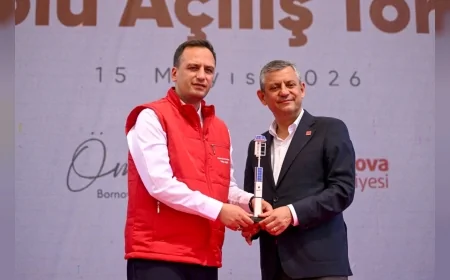 CHP Genel Başkanı Özgür Özel: “Ömer Eşki Bornova’yı geleceğe taşıyan projelere imza atıyor”.