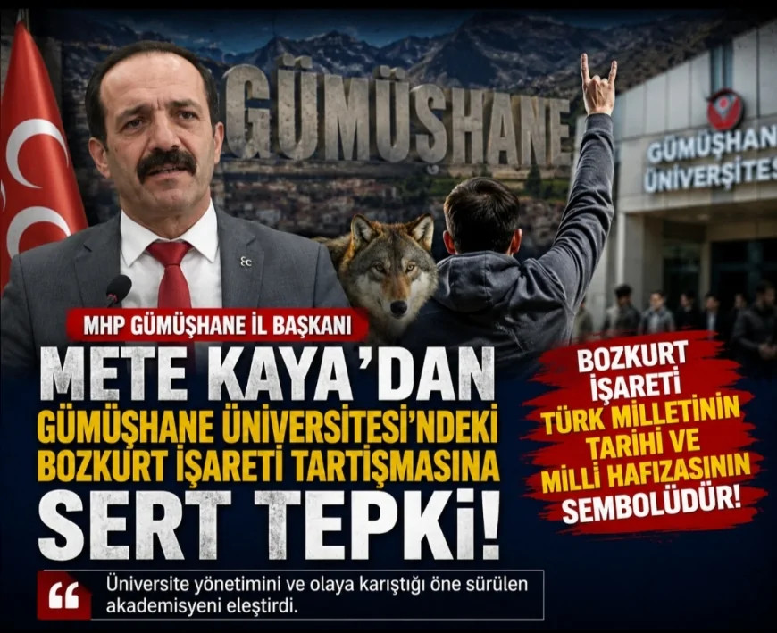 MHP Gümüşhane İl Başkanı Mete Kaya’dan Gümüşhane Üniversitesi’ndeki Bozkurt İşareti Tartışmasına Sert Tepki