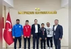 Salıpazarı Kaymakamı Ahmet Faruk Beyazıt başarılı sporcuları ve antrenörlerini ağırladı