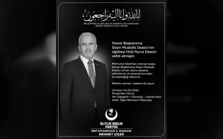 BBP Diyarbakır İl Başkanı Mehmet Çiçek, “Mekânı cennet, makamı âli olsun.” ifadelerini kullandı.