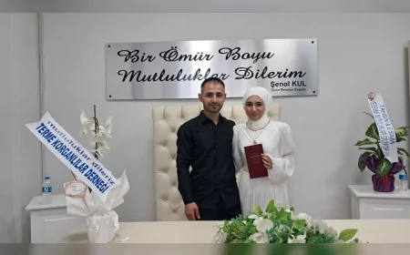 Yücel Evce ile Nehir Evce hayatlarını birleştirdi, nikâh törenine yoğun katılım oldu