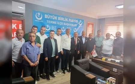 Terme TSO Başkanı Ahmet Ekmekçi, BBP İlçe Başkanı Gürol Özen’i Ziyaret Etti