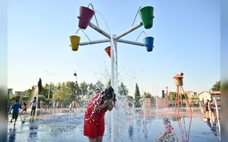 Manisa Büyükşehir Belediyesi Fresh Park’ı Açtı Çocuklar Yaz Tatiline Su Oyunlarıyla Başladı.