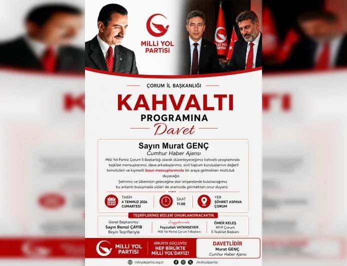 Milli Yol Partisi Genel Başkanı Remzi Çayır Çorum’da teşkilat buluşmasına katılacak