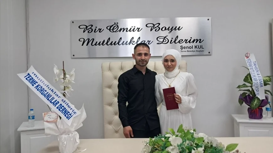 Yücel Evce ile Nehir Evce hayatlarını birleştirdi, nikâh törenine yoğun katılım oldu