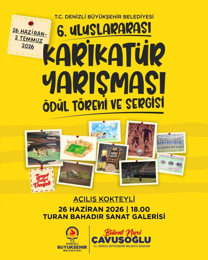 Denizli Büyükşehir Belediyesi’nin 6. Uluslararası Karikatür Yarışması’nda Ödüller Veriliyor Dünya Çizgileri Sergide Buluşuyor.