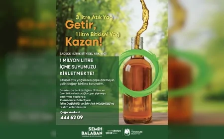 Yunusemre Belediye Başkanı Semih Balaban: “3 Litre Atık Yağ Getirene 1 Litre Temiz Yemeklik Sıvı Yağ Hediye Ediyoruz”