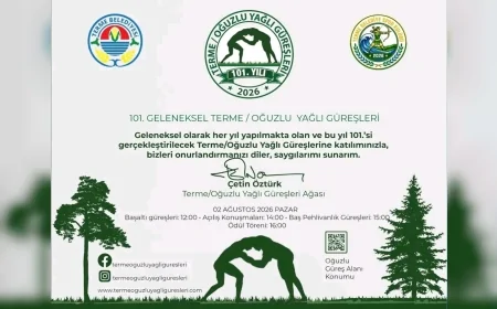 101. Geleneksel Terme Oğuzlu Yağlı Güreşleri 2 Ağustos’ta Er Meydanında Başlıyor