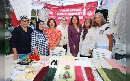 Yunusemre’de Kadın El Emeği Gece Pazarı Kaynak Mahallesi’nde Üretici Kadınlarla Buluştu.