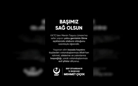 BBP Diyarbakır İl Başkanı Mehmet Çiçek’ten feribot kazası sonrası dikkat çeken çağrı: “Sebebi en ince detayına kadar araştırılmalı”