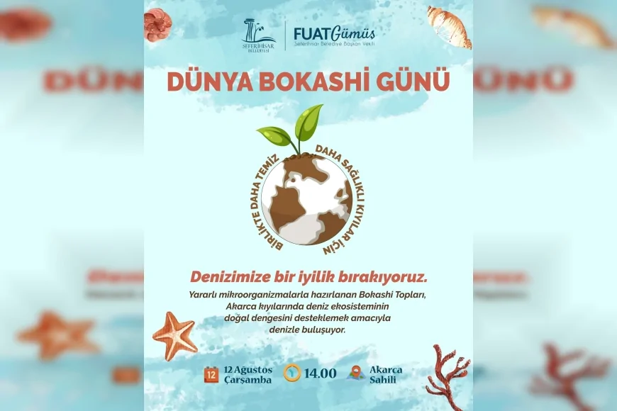 SEFERİHİSAR BELEDİYESİNDEN AKARCA SAHİLİ’NDE DENİZ EKOSİSTEMİ İÇİN BOKASHİ ETKİNLİĞİALTMANŞET: