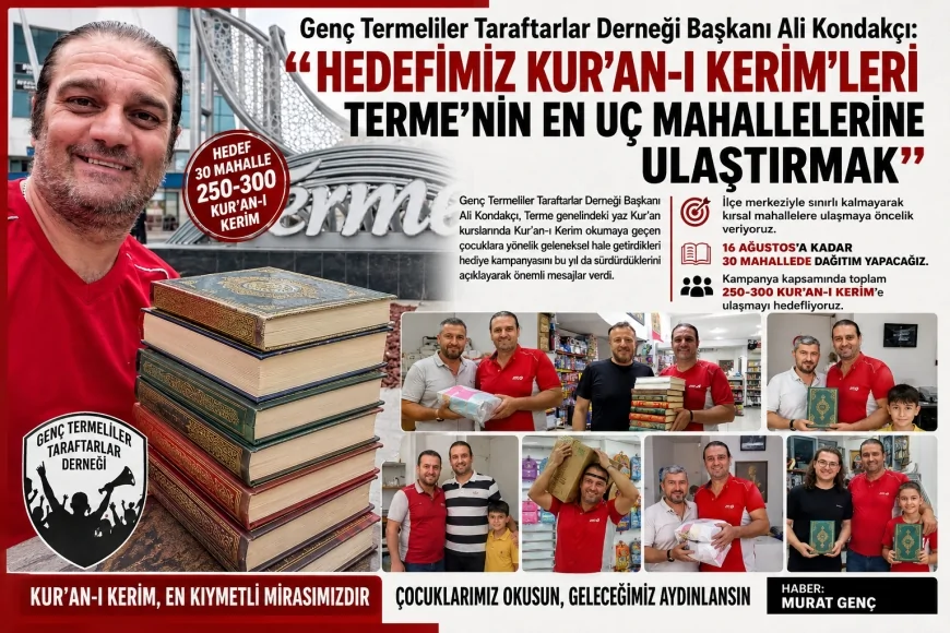 Genç Termeliler Taraftarlar Derneği 15 Yıllık Geleneği Sürdürüyor: Kur’an-ı Kerim’ler Çocuklara Ulaşıyor