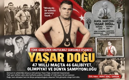 Türk güreşinin unutulmaz Samsunlu efsanesi Yaşar Doğu: 47 millî maçta 46 galibiyet, olimpiyat ve dünya şampiyonluğu