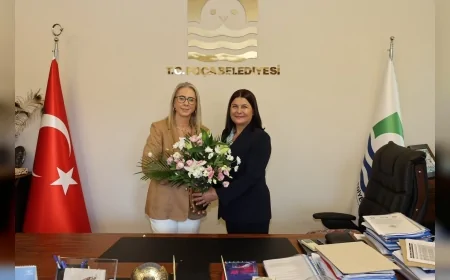 AK Parti İzmir Milletvekili Ceyda Bölünmez Çankırı, AK Parti’ye geçen Foça Belediye Başkanı Saniye Bora Fıçı’yı ziyaret etti