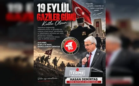 Terme Muhtarlar Derneği Başkanı Hasan Demirtaş: “Gazilerimizin cesareti ve vatan sevgisi en kıymetli miraslarımızdandır”