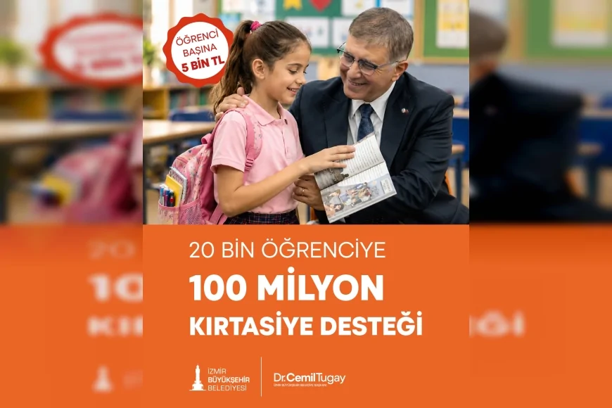 İZMİR BÜYÜKŞEHİR BELEDİYESİNDEN 20 BİN HANEYE 100 MİLYON LİRALIK KIRTASİYE DESTEĞİ..