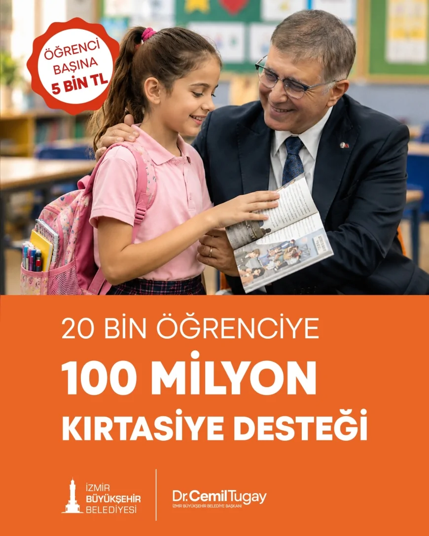 İZMİR BÜYÜKŞEHİR BELEDİYESİNDEN 20 BİN HANEYE 100 MİLYON LİRALIK KIRTASİYE DESTEĞİ..