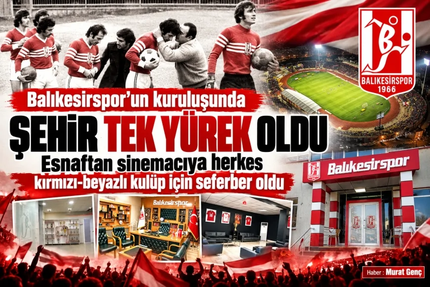 Balıkesirspor’un kuruluşunda şehir tek yürek oldu: Esnaftan sinemacıya herkes kırmızı-beyazlı kulüp için seferber oldu