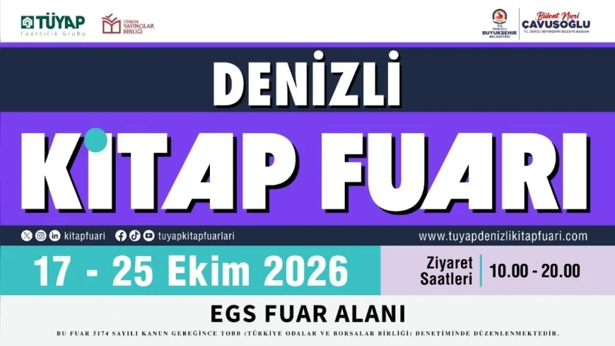DENİZLİ TÜYAP KİTAP FUARI 17 EKİM’DE KAPILARINI AÇIYOR, 200’DEN FAZLA YAZAR VE YAYINCI OKURLARLA BULUŞACAK