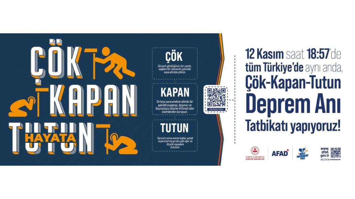 AFAD'dan 'Çök-Kapan-Tutun' Tatbikatı İçin Kamu Spotu