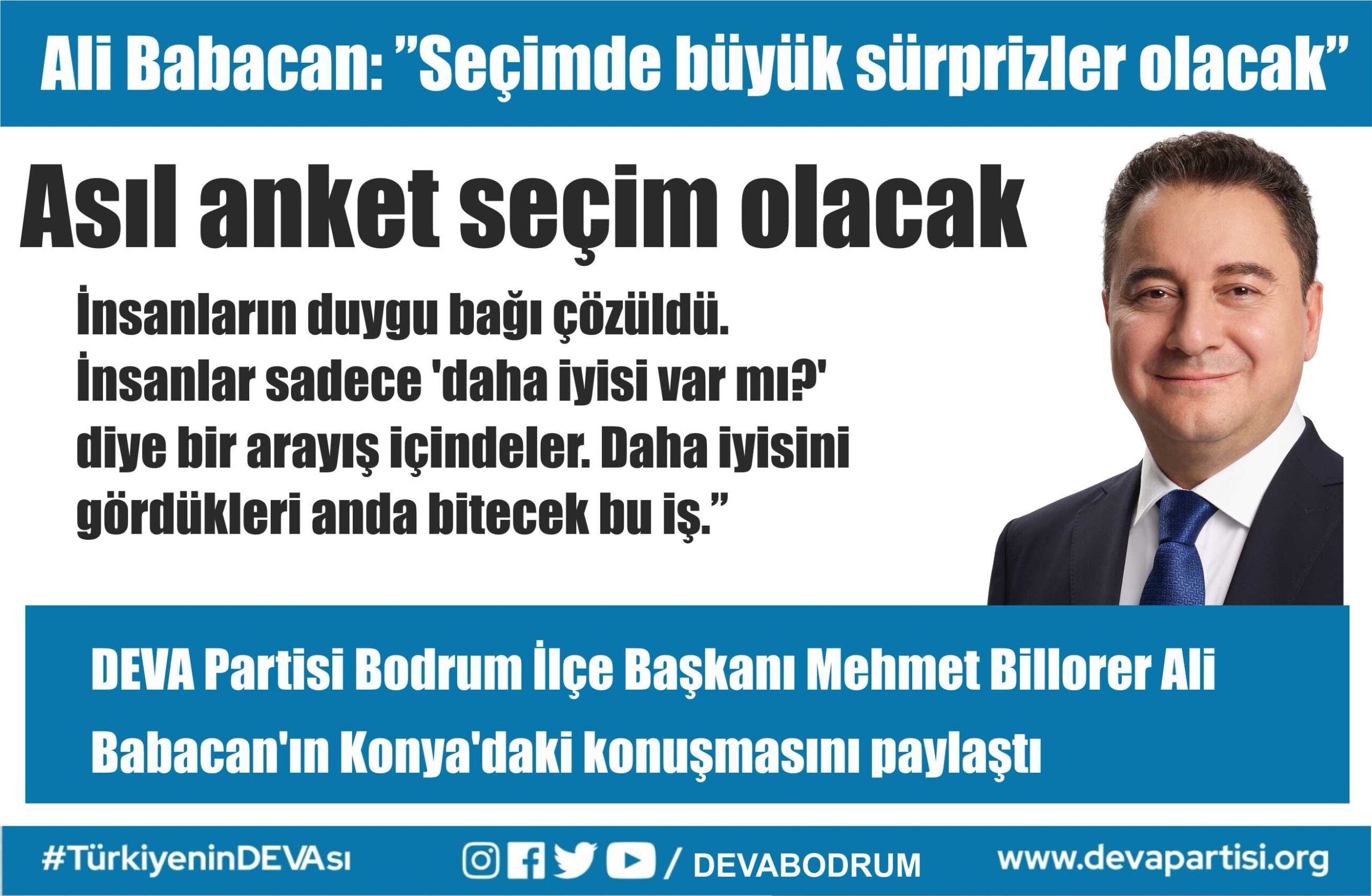 Ali Babacan: ”Seçimde büyük sürprizler olacak”