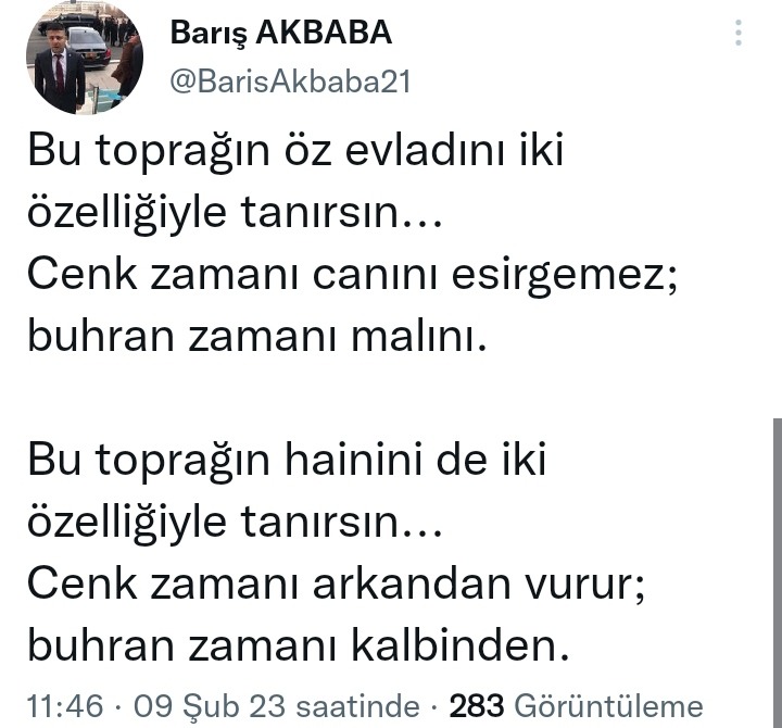 Barış Akbaba Gün Birlik Günüdür Dedi