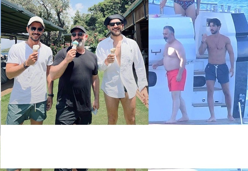 Cem Yılmaz'ın teknesinde tatil keyfi yapıyorlar