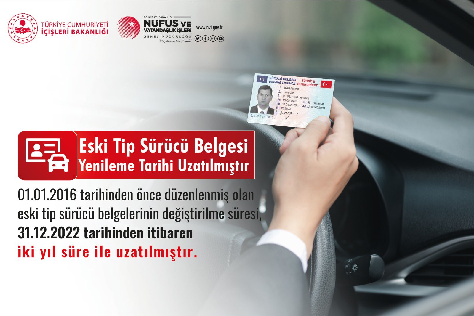 Ehliyet Yenileme Süresi Uzatıldı
