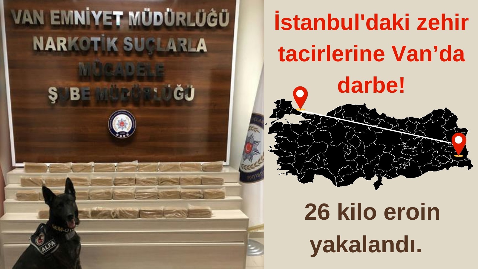 İstanbul'daki zehir tacirlerine Van’da darbe! 26 Kilo eroin yakalandı.