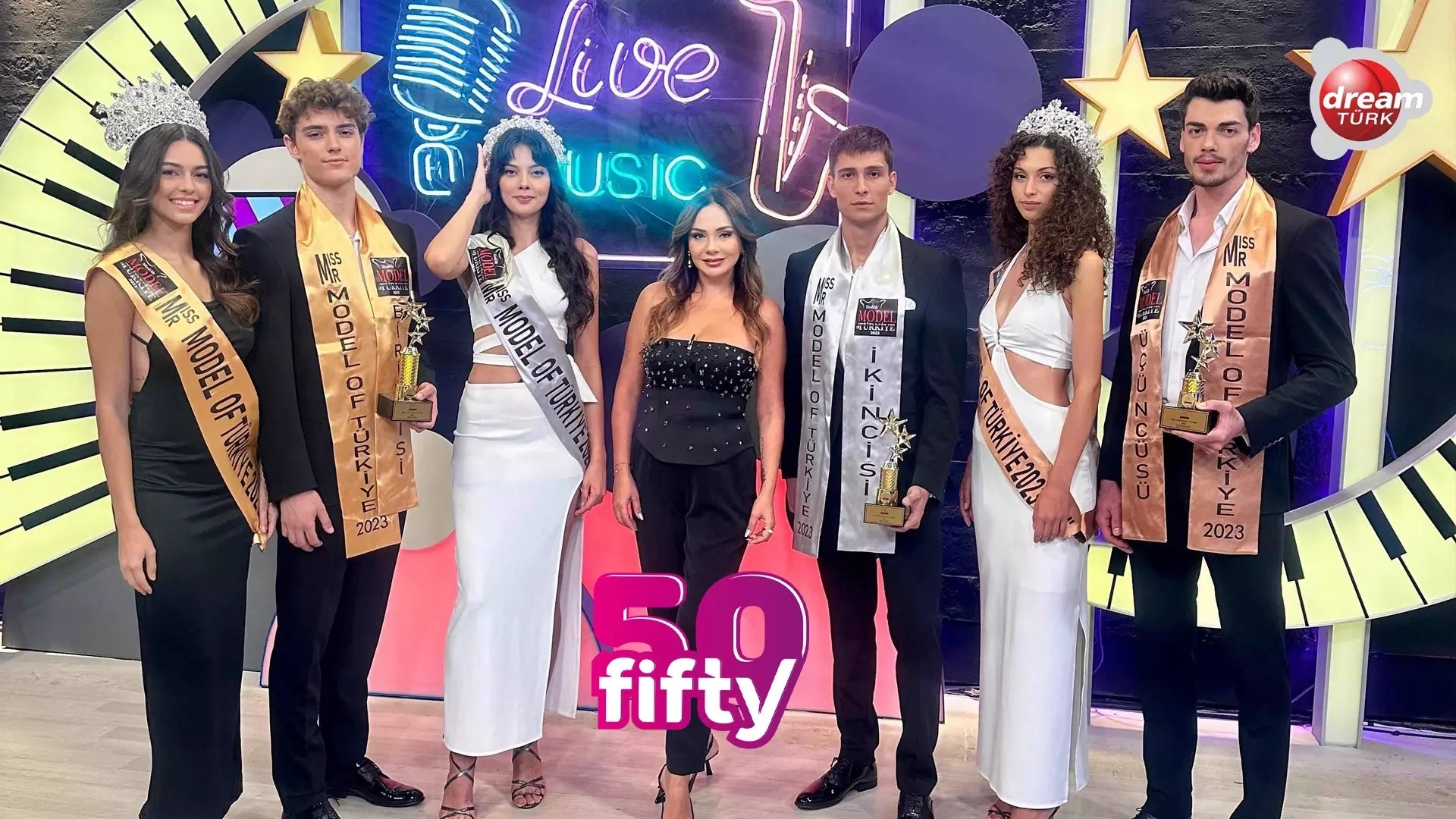 Miss and Mr. Model of Türkiye 2023 kazananları 50 Fifty Programında